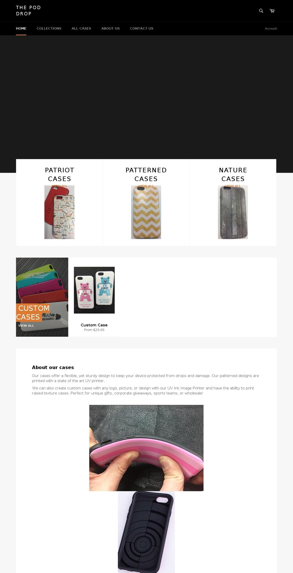 poddropcases.com — Shopify storefront screenshot
