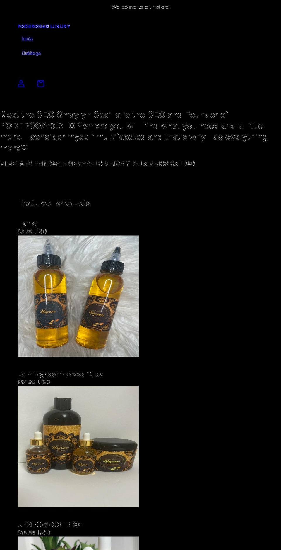 poderosasluxury.com shopify website screenshot