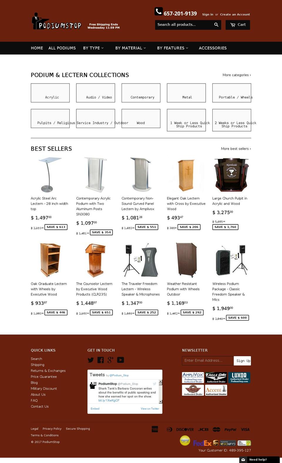 podiumstop.com shopify website screenshot