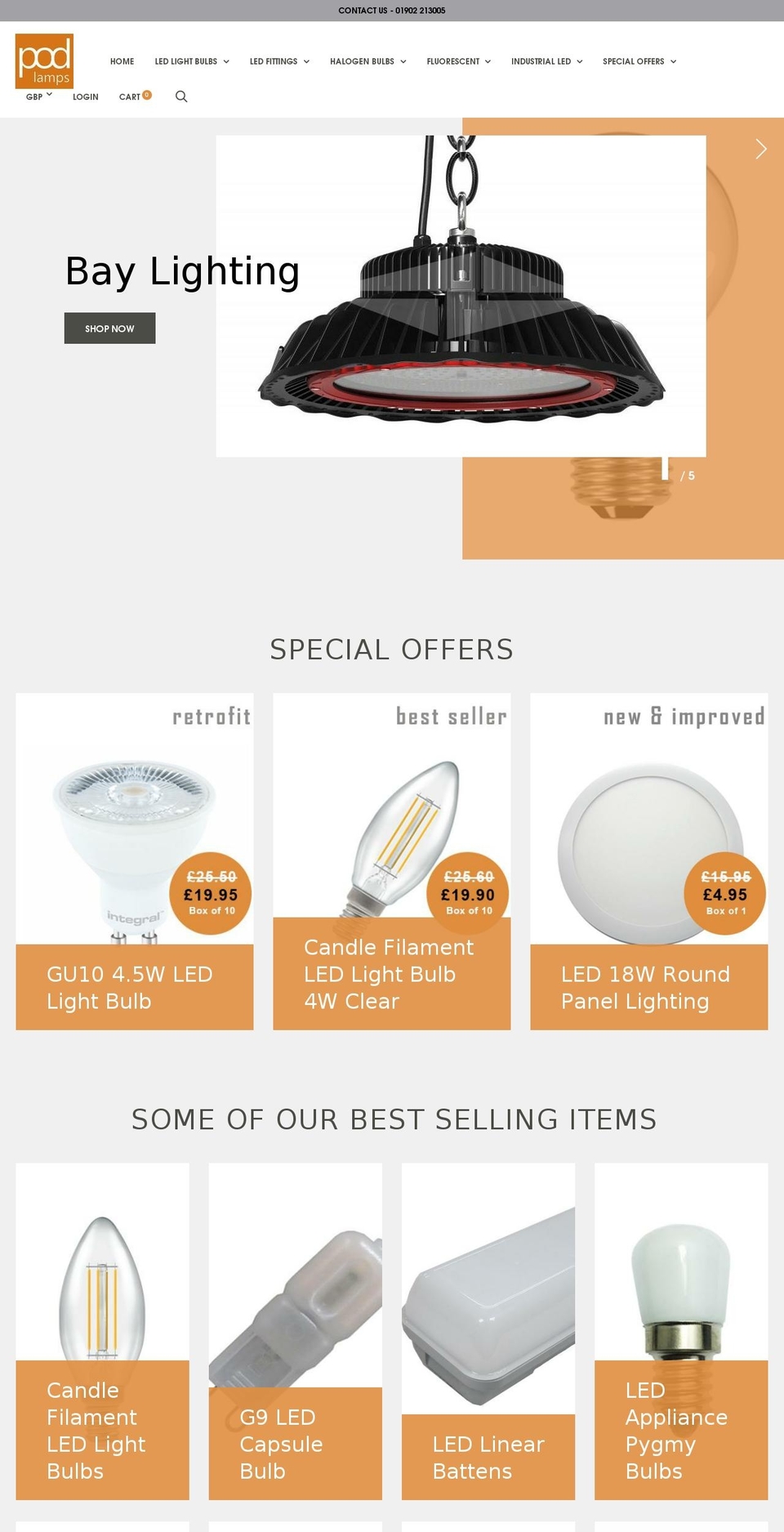 podlamps.com — Shopify storefront screenshot