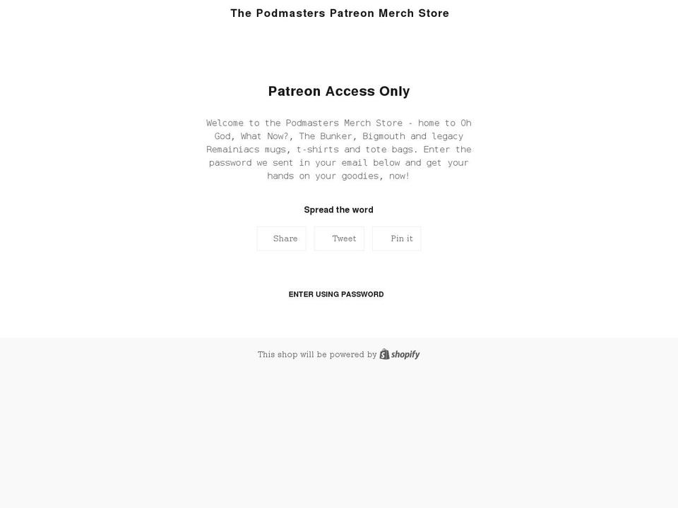 podmasters.store shopify website screenshot