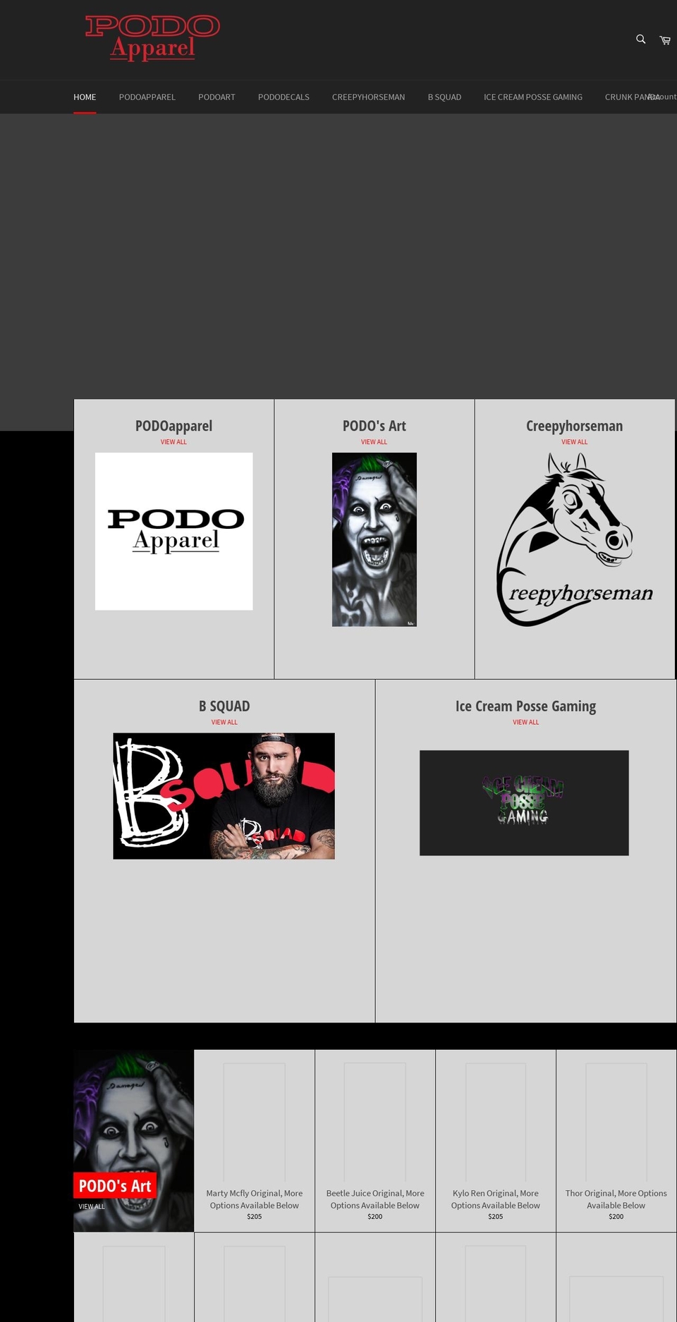 podoapparel.com — Shopify storefront screenshot