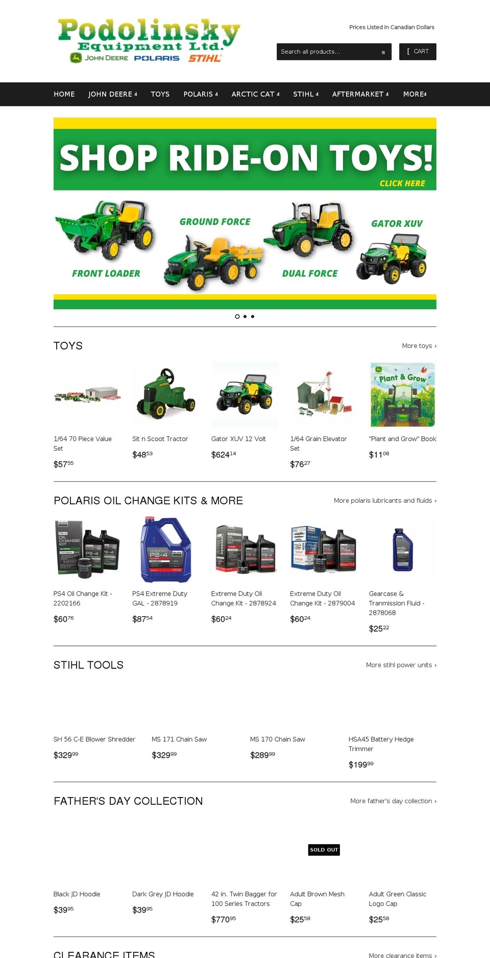 podolinsky-equipment-ltd.myshopify.com shopify website screenshot
