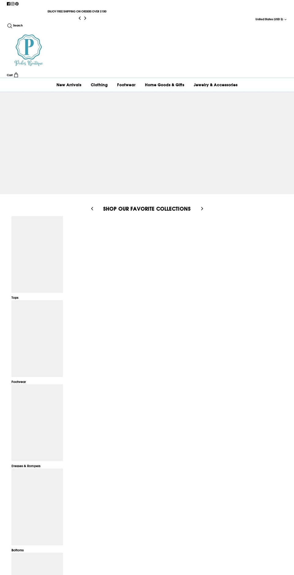 podosboutique.com shopify website screenshot
