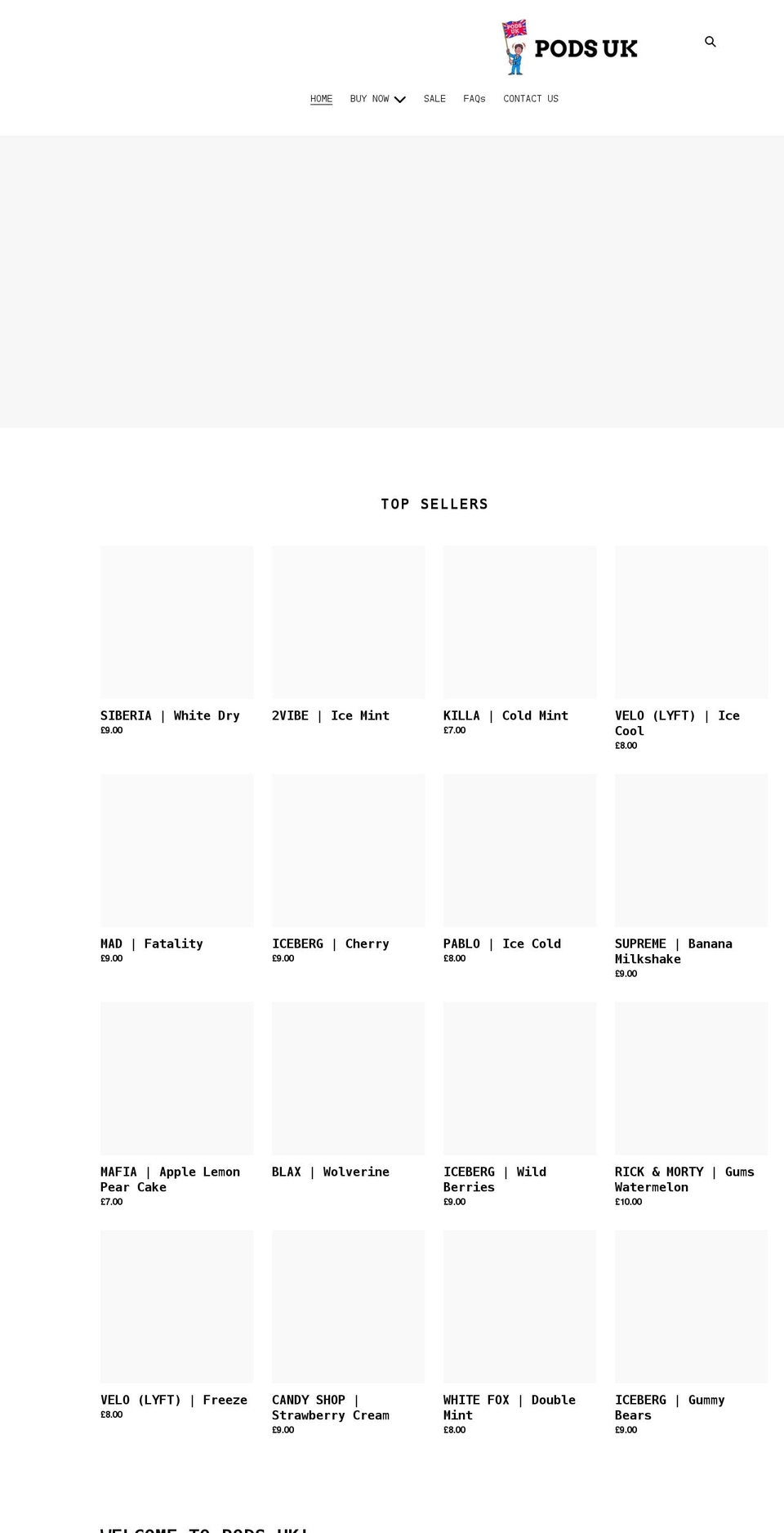 pods-uk.com shopify website screenshot