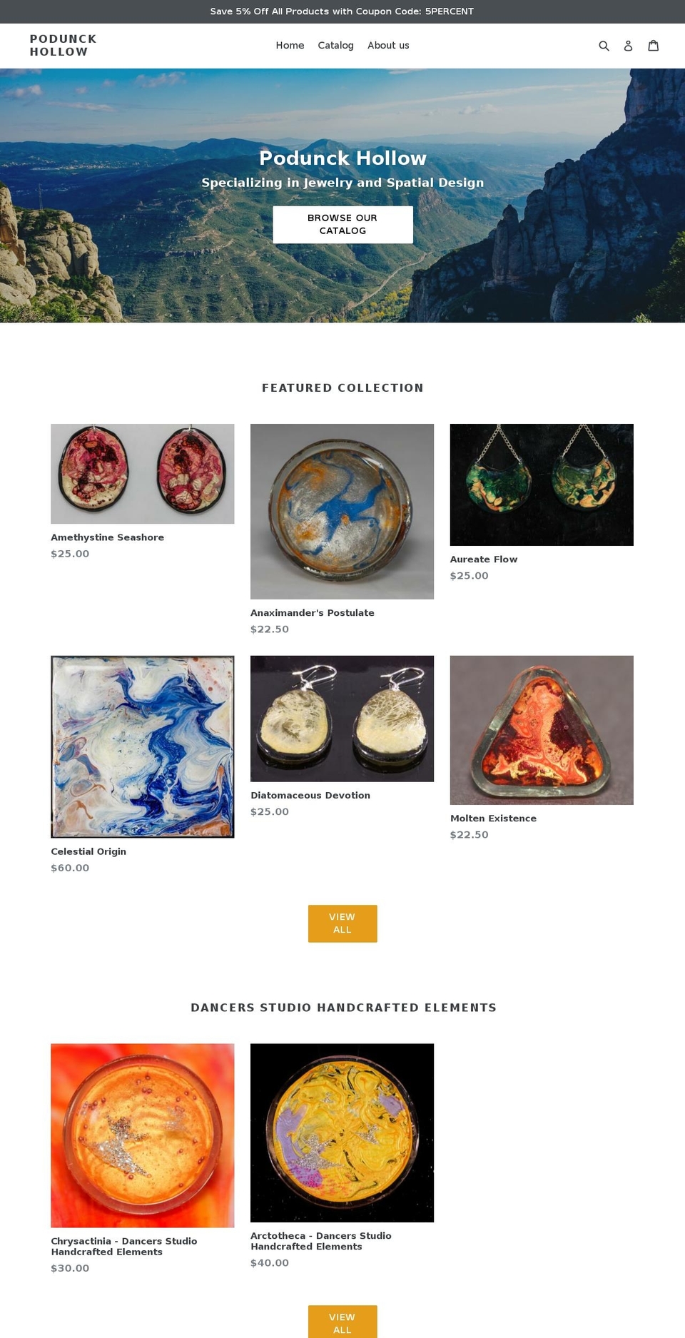 podunckhollow.com shopify website screenshot