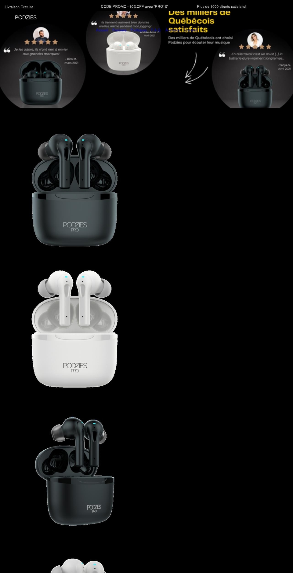 Speedfly - Podzies a jour - Shopify theme site example podzies.com