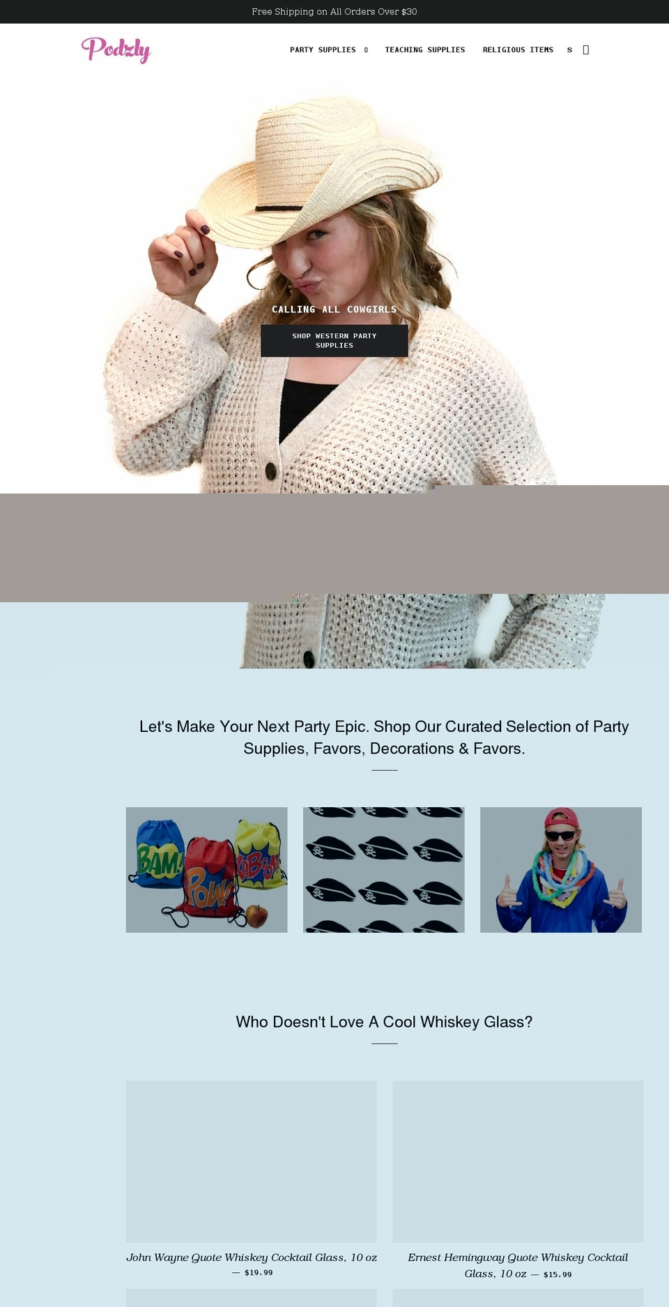 podzly.com shopify website screenshot