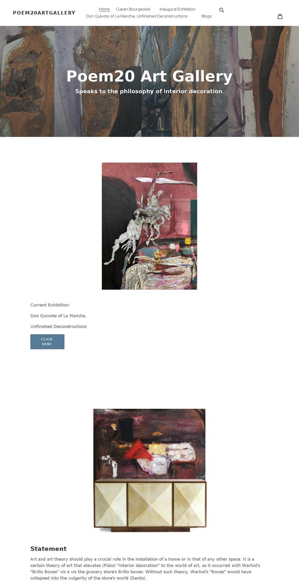 poem20artgallery.com shopify website screenshot