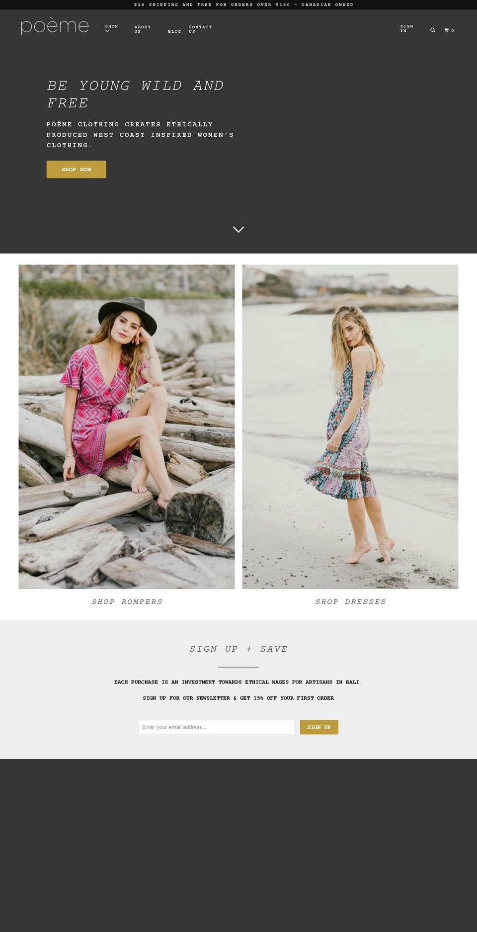 poemeclothing.com — Shopify storefront screenshot