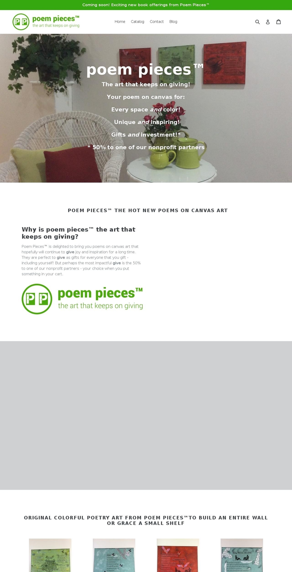 poempieces.com — Shopify storefront screenshot