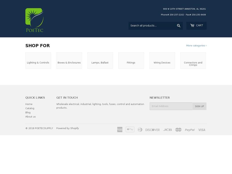 poetecsupply.com shopify website screenshot