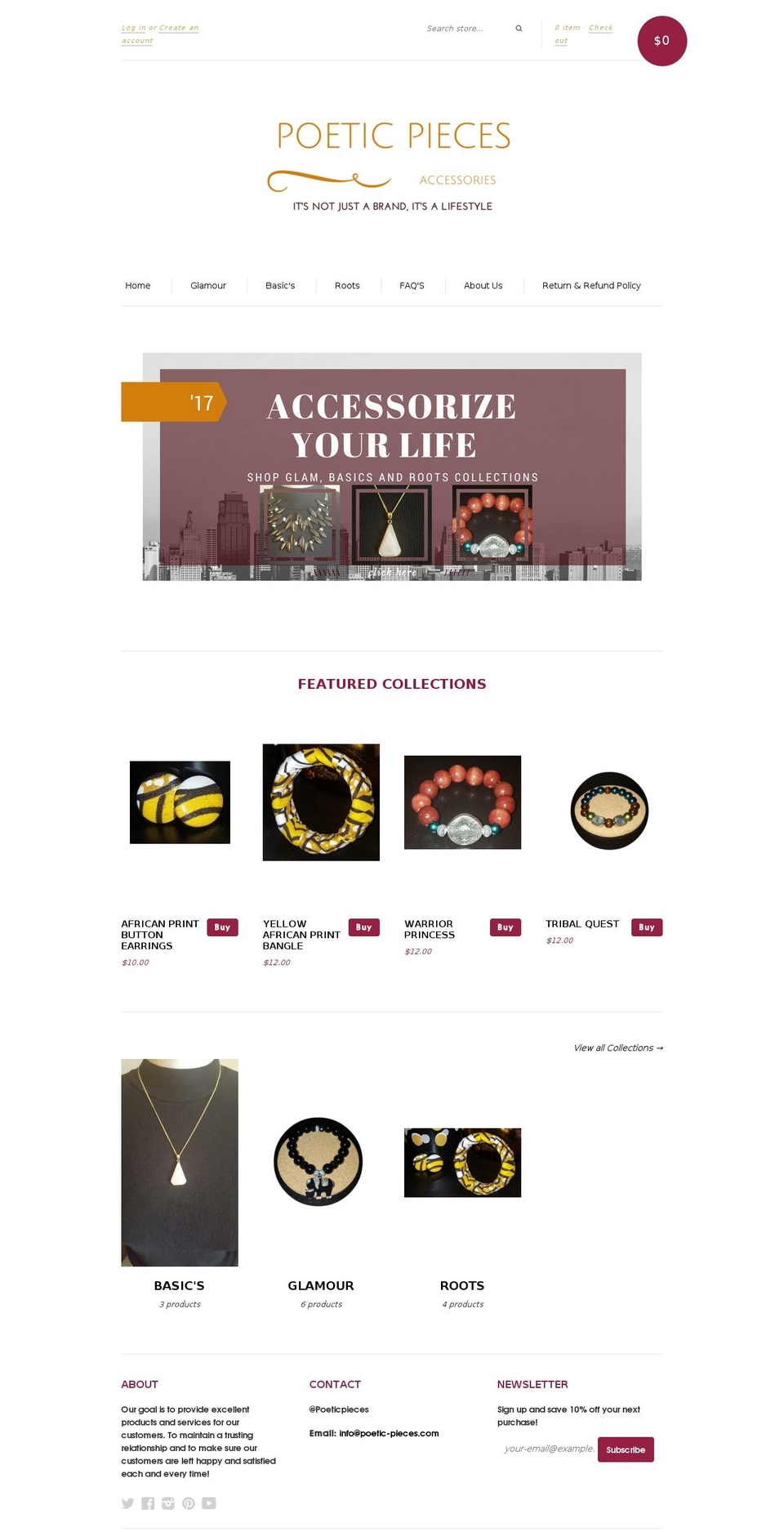 poetic-pieces.com shopify website screenshot