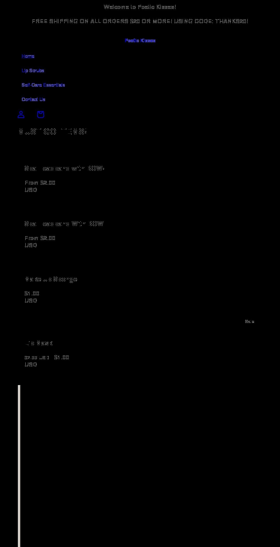 poetickisses.com shopify website screenshot