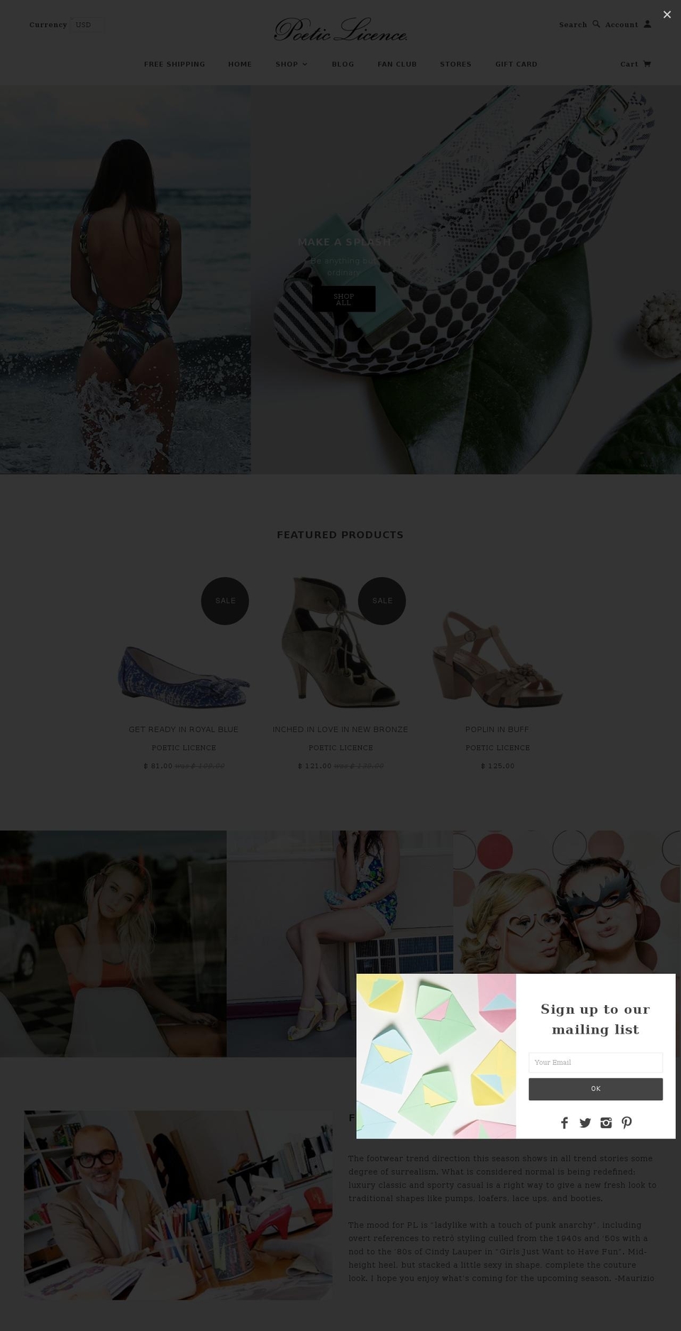 poeticlicence.com shopify website screenshot