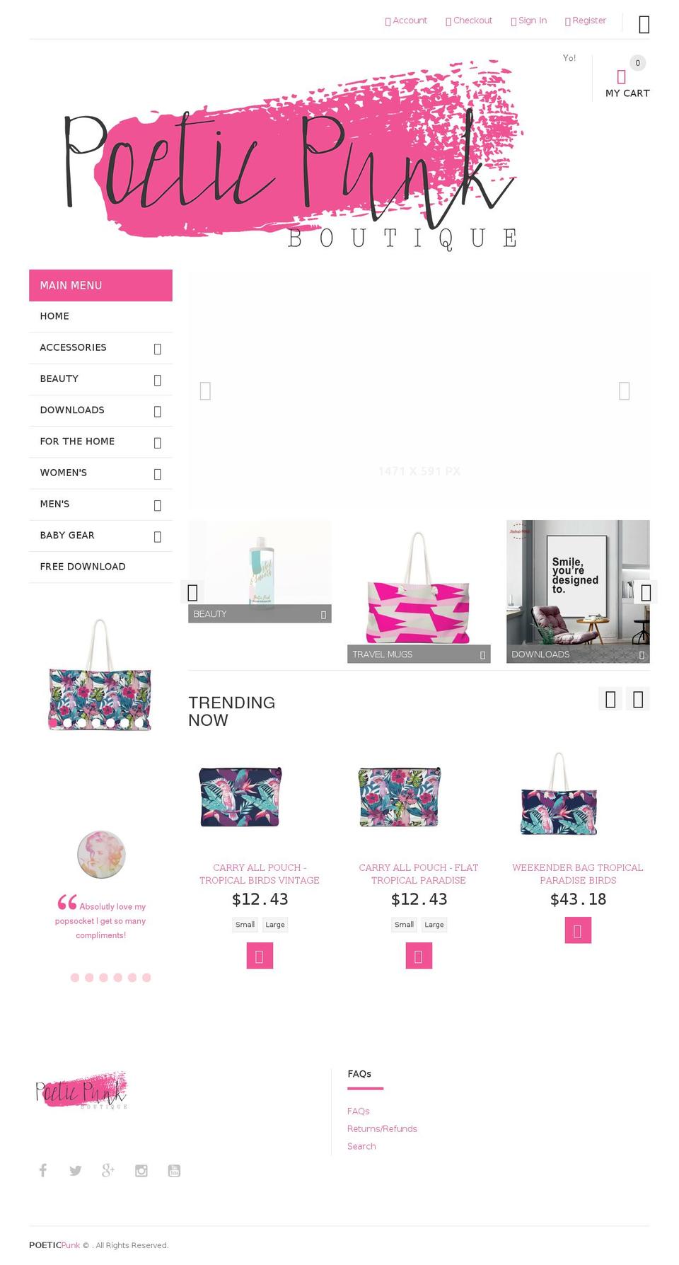 yourstore-v2-1-3 Shopify theme site example poeticpunk.com