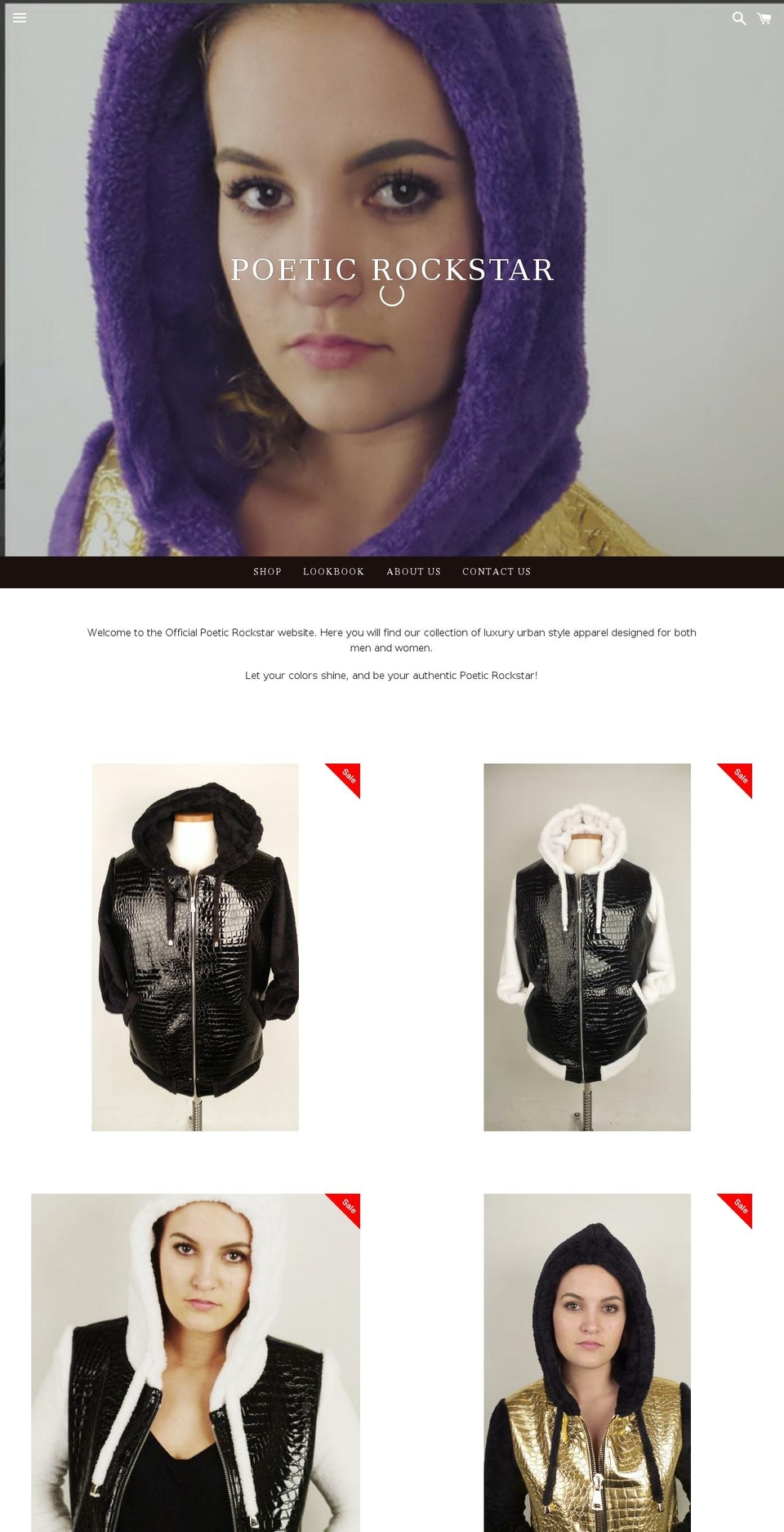 poeticrockstar.com shopify website screenshot