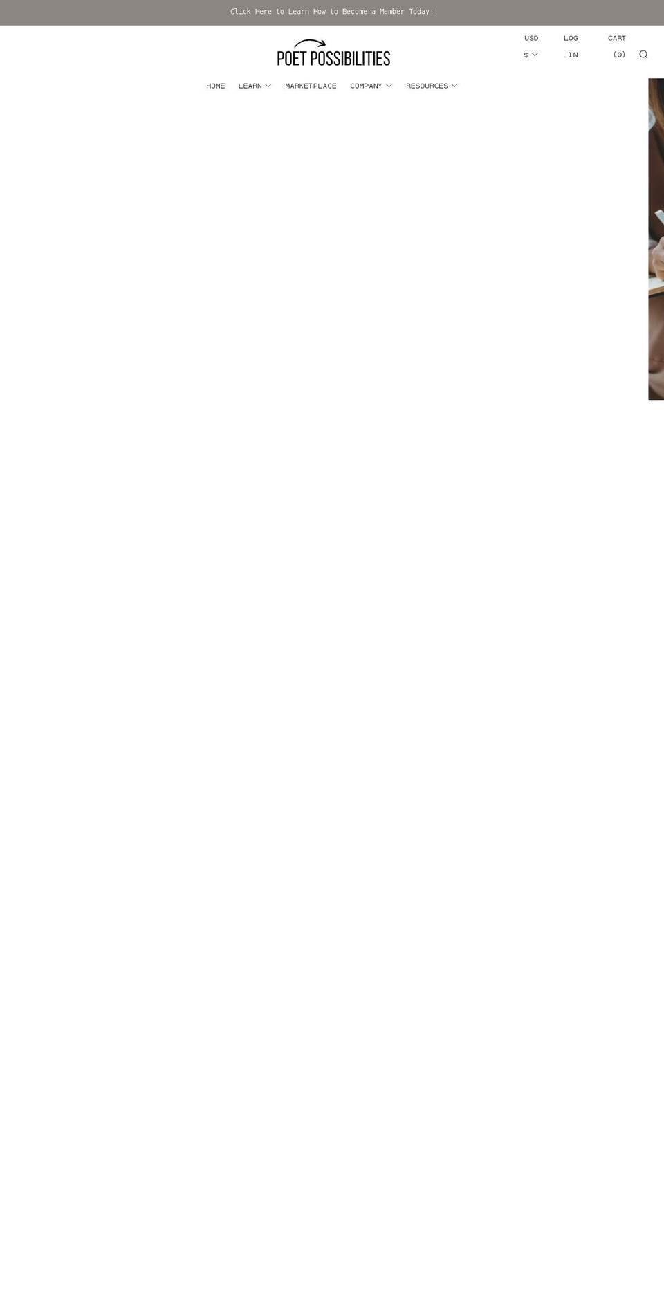 poetpossibilities.com shopify website screenshot