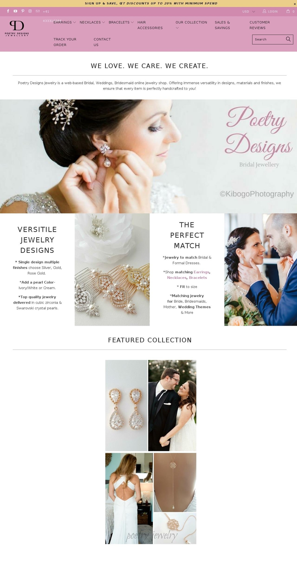poetrydesigns.com — Shopify storefront screenshot