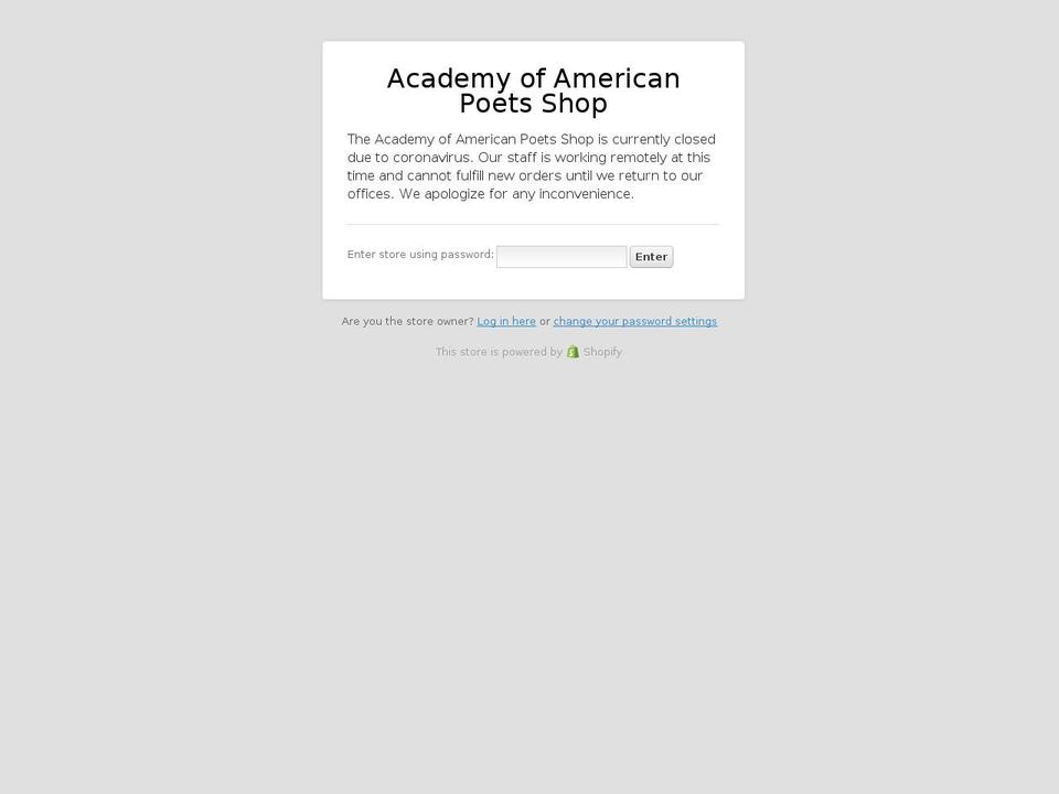 poets.myshopify.com — Shopify storefront screenshot