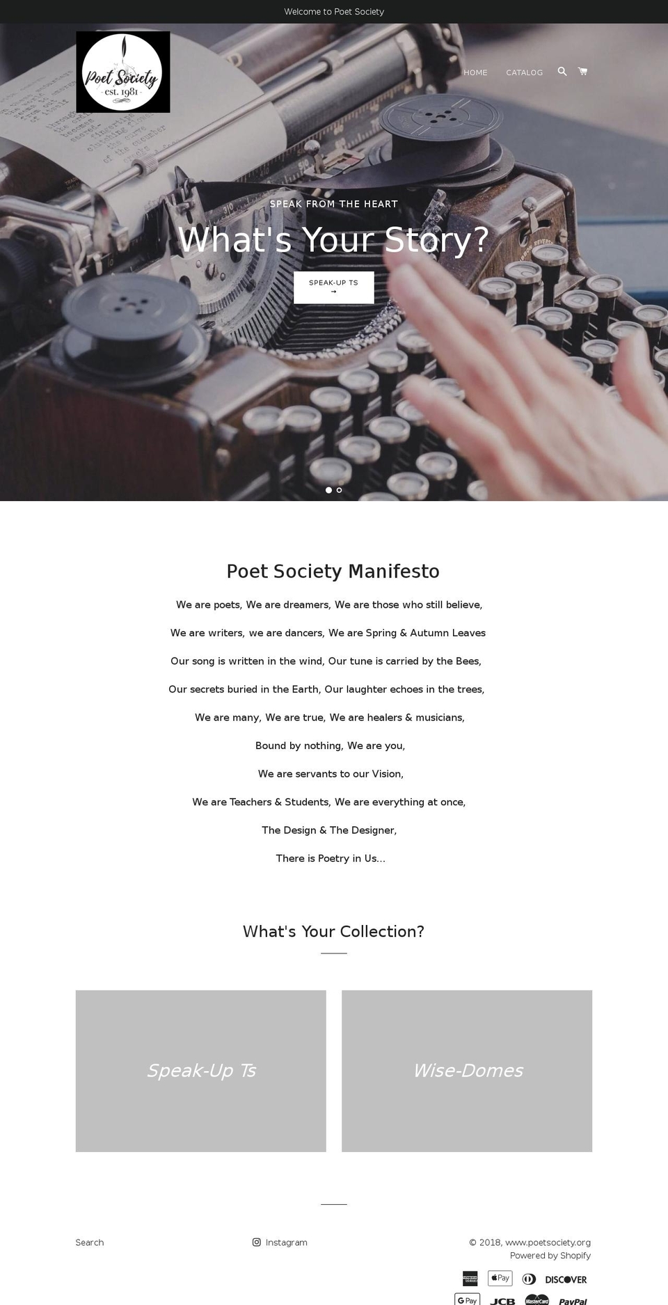 poetsociety.org shopify website screenshot