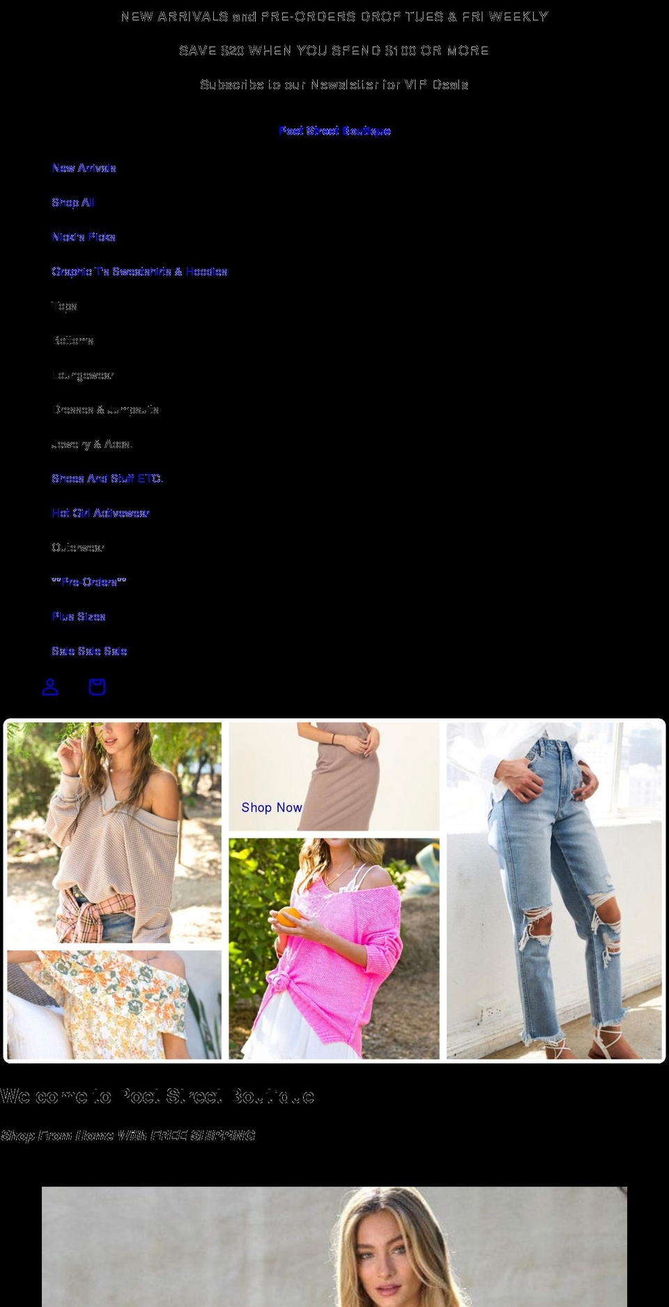 poetstreetboutique.com shopify website screenshot