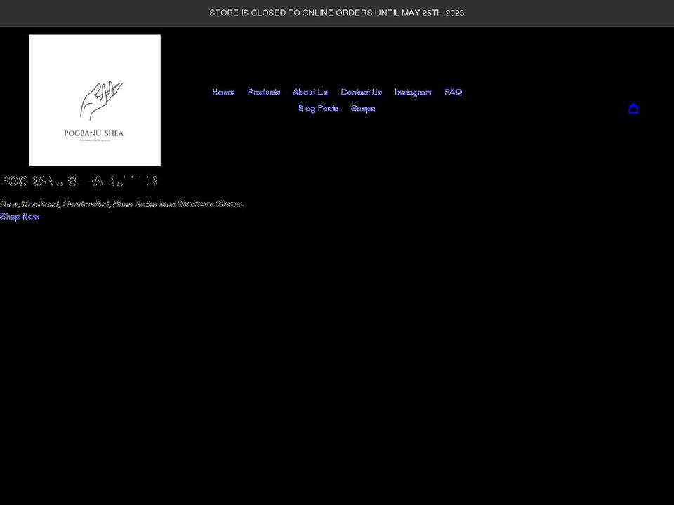 pogbanushea.com shopify website screenshot