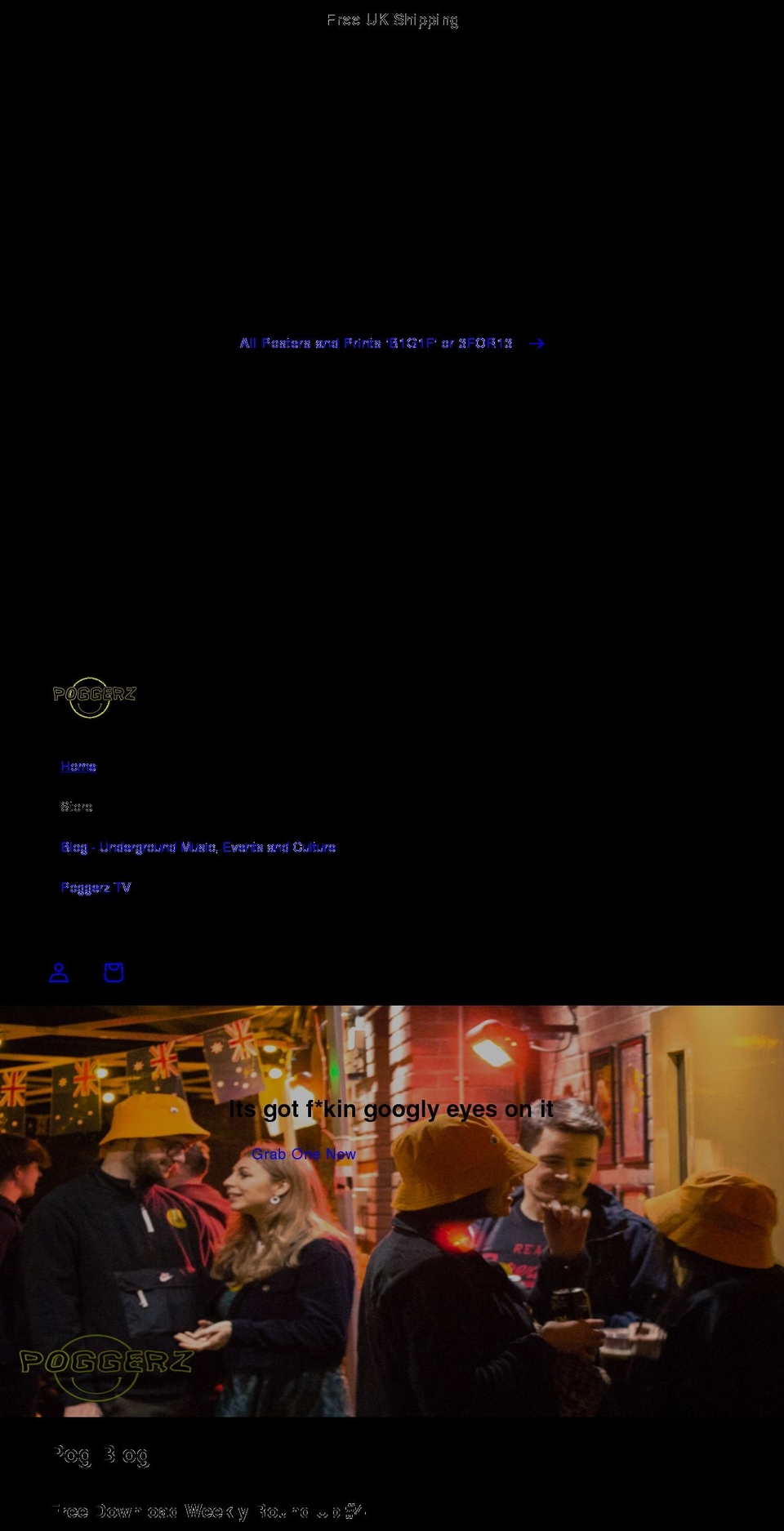 poggerz.co.uk shopify website screenshot