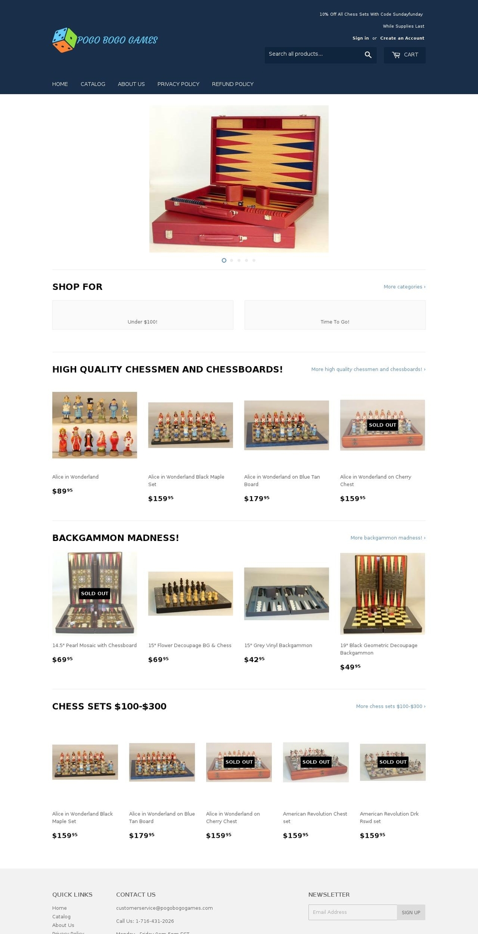 pogobogogames.com shopify website screenshot