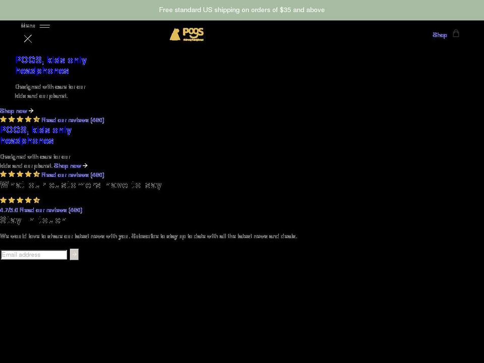 pogsheadphones.com shopify website screenshot