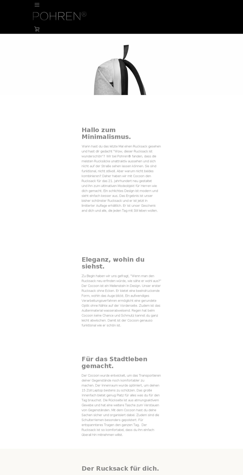 pohrendesign.com — Shopify storefront screenshot