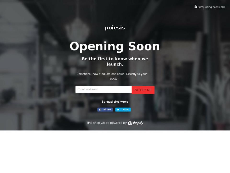 poiesis.xyz shopify website screenshot