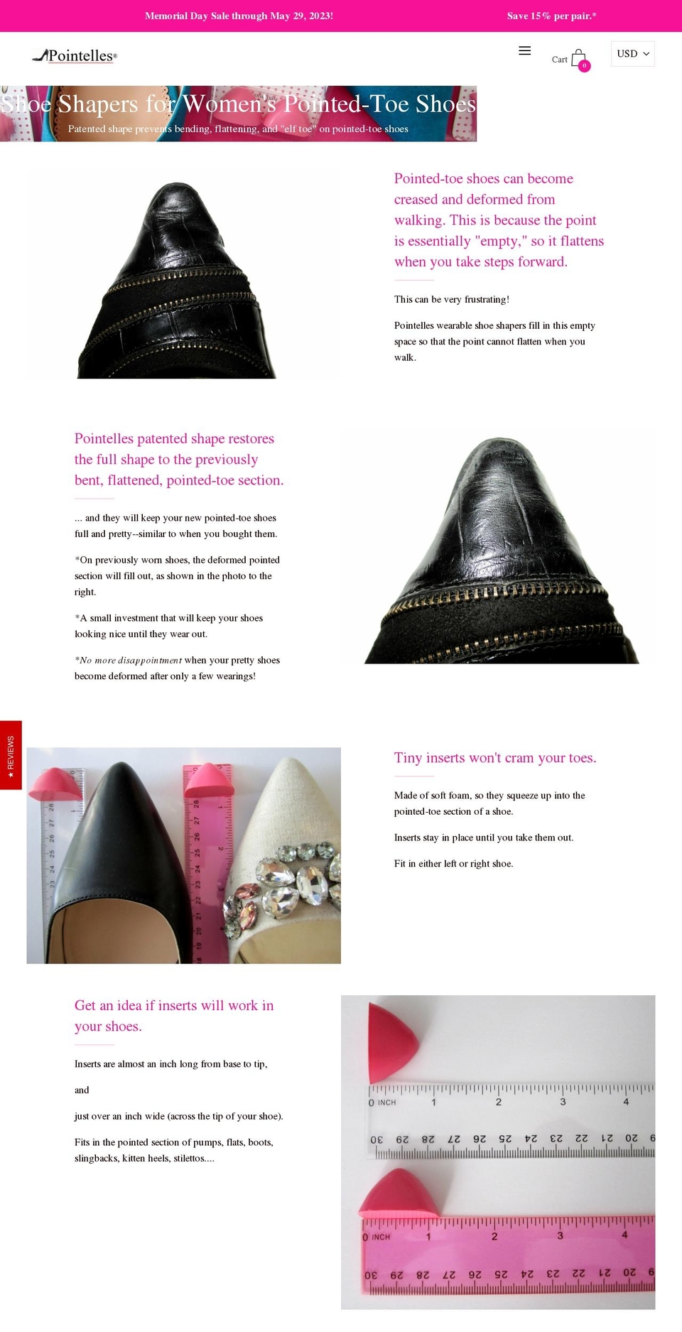 pointelles.com shopify website screenshot