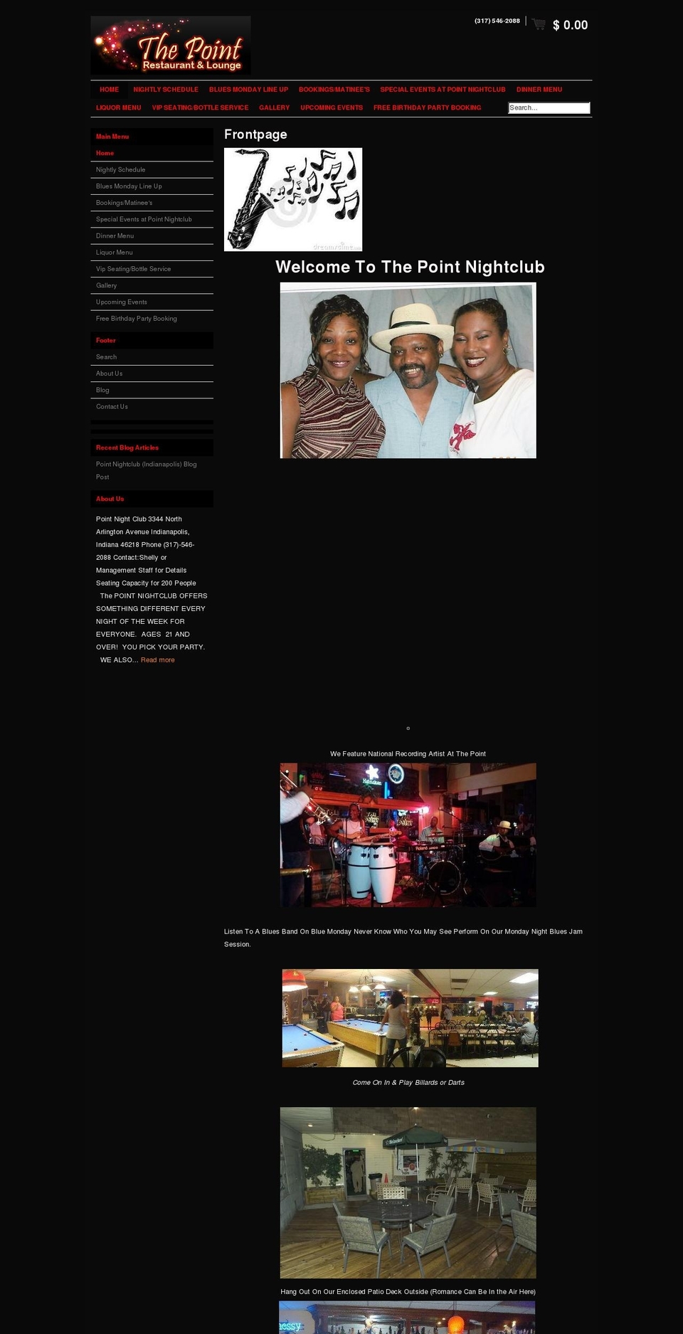 pointnightclub.com shopify website screenshot