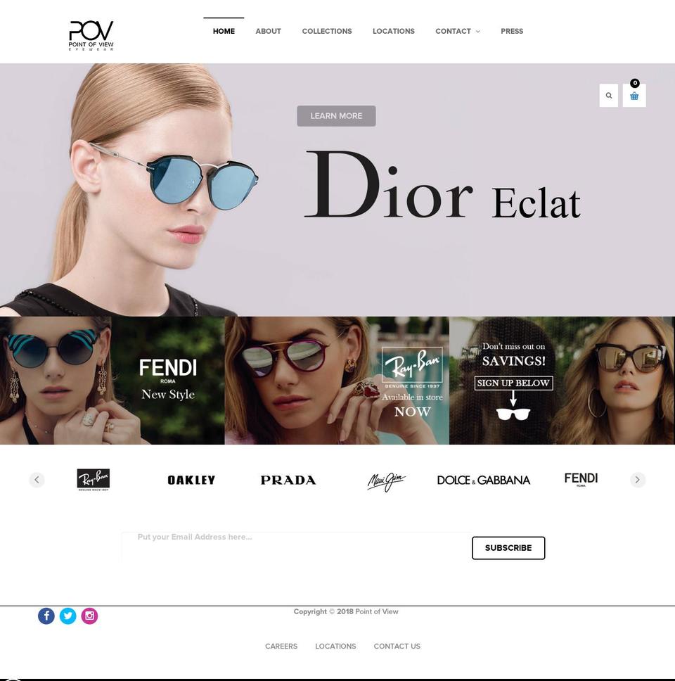pointofviewinc.com shopify website screenshot