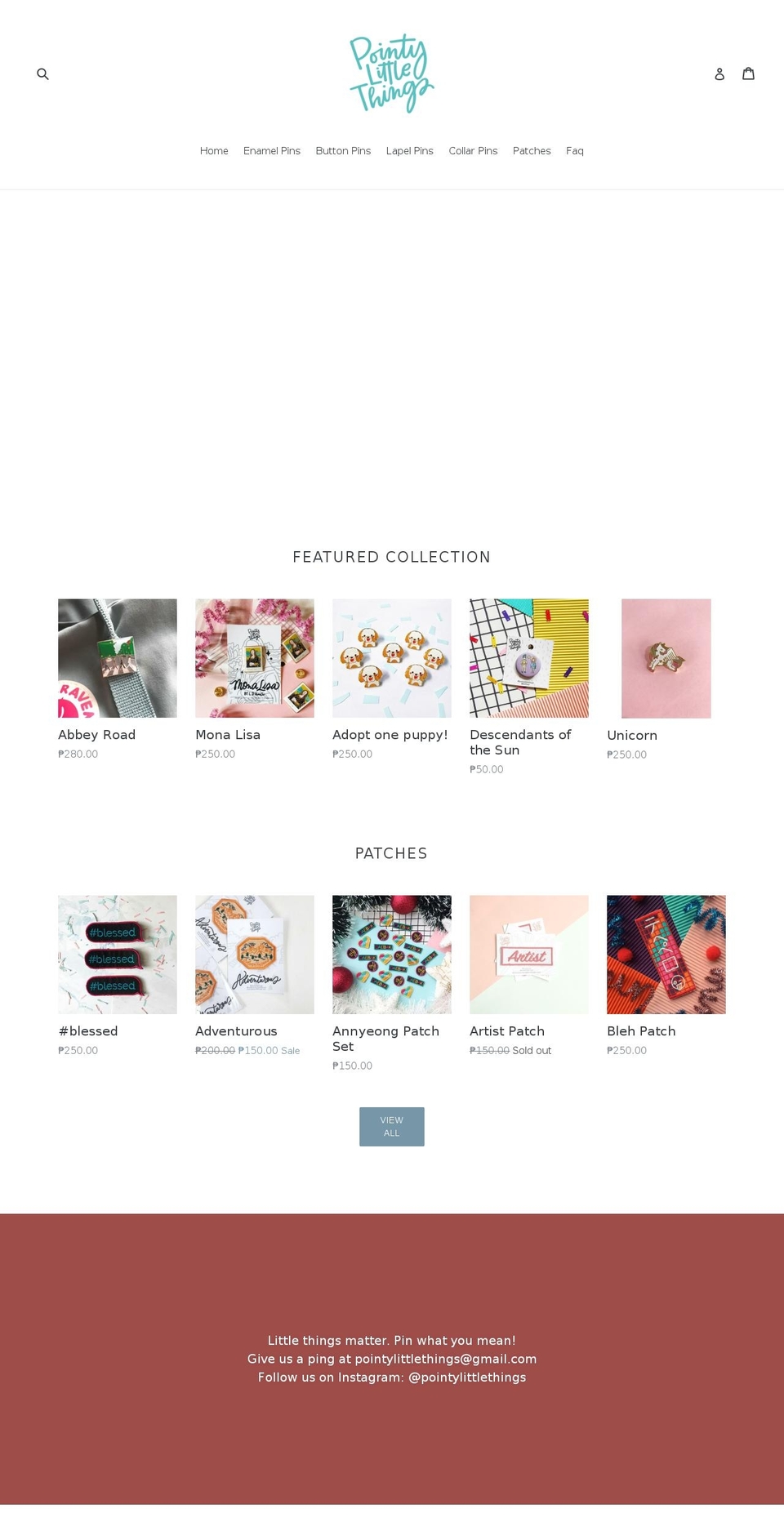 pointylittlethings.com shopify website screenshot