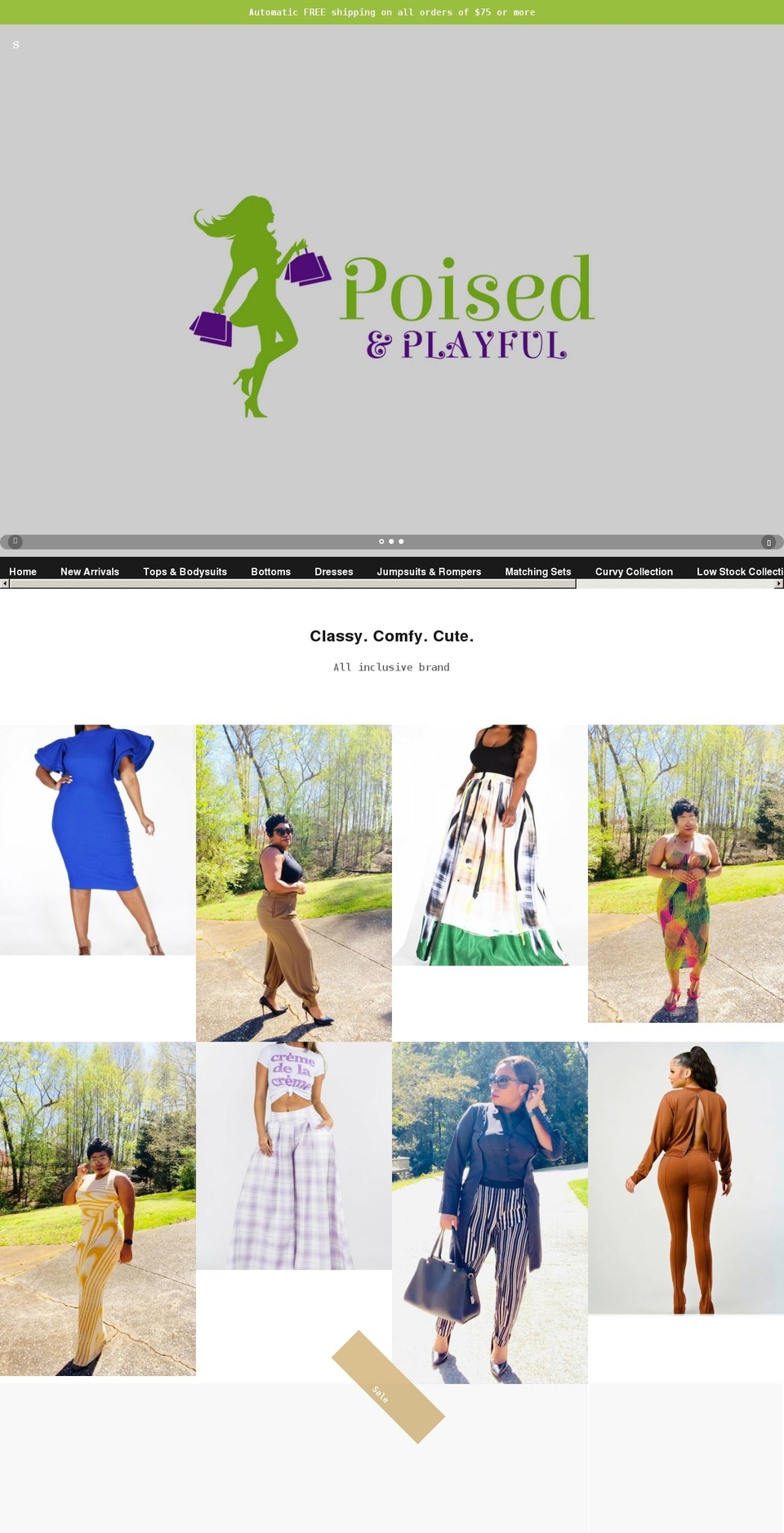poisedandplayful.com shopify website screenshot