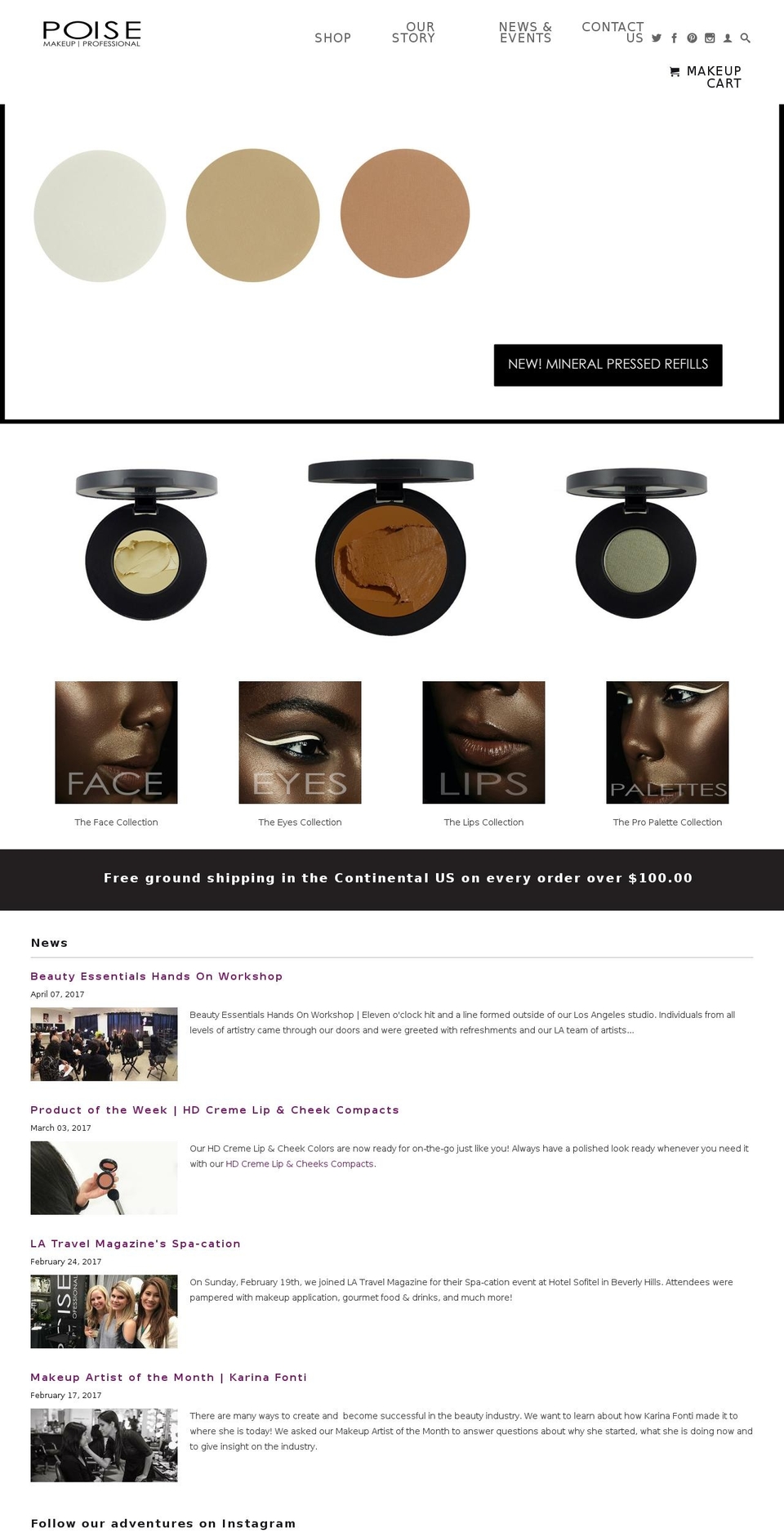 poisemakeup.com shopify website screenshot