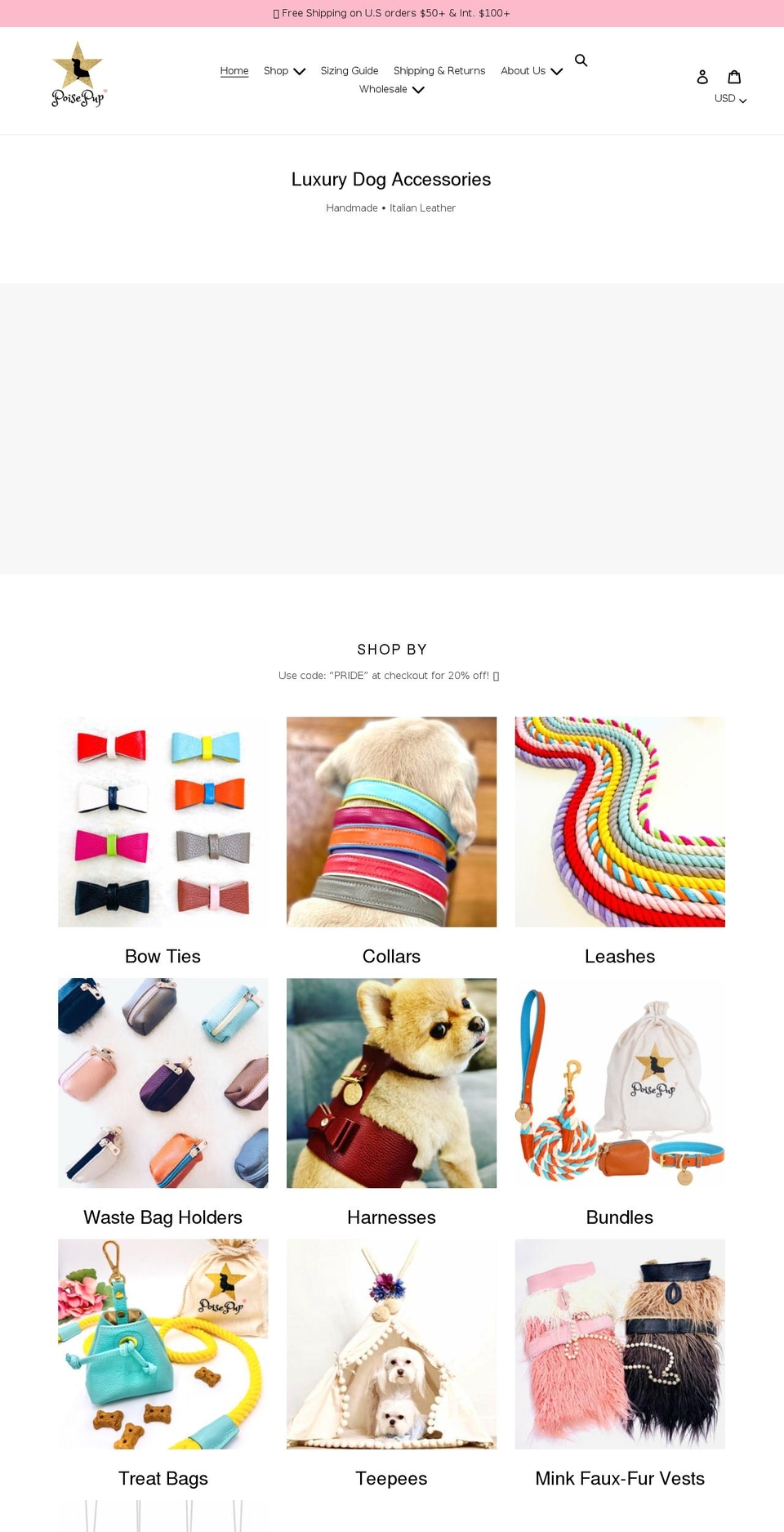 poisepup.com shopify website screenshot