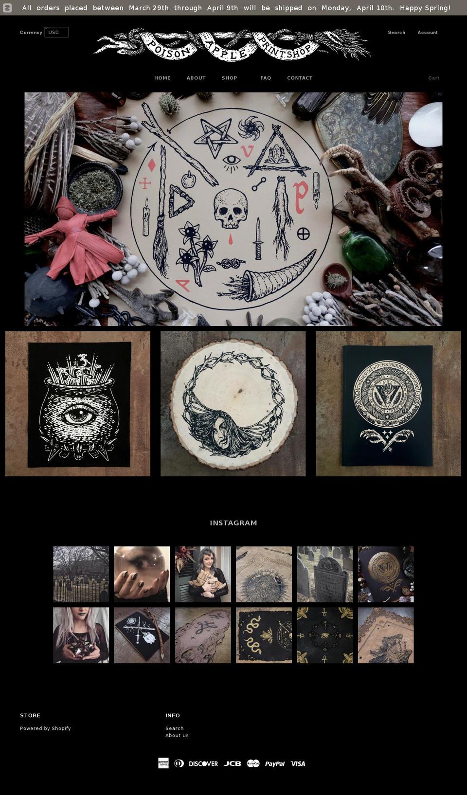 poisonappleprintshop.com shopify website screenshot