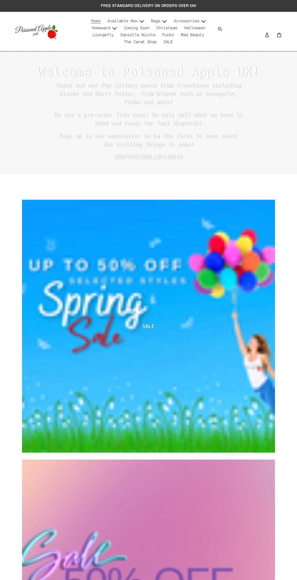 poisonedapple.co.uk shopify website screenshot