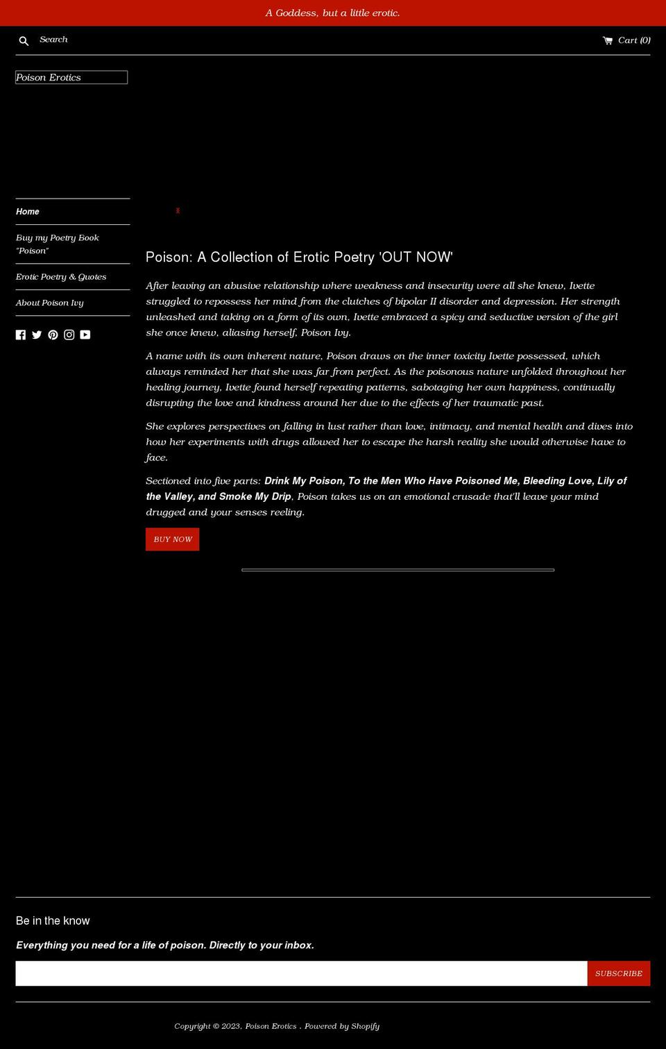 poisonerotics.com shopify website screenshot