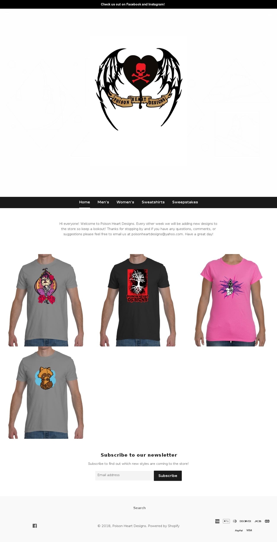 poisonheartdesigns.com — Shopify storefront screenshot