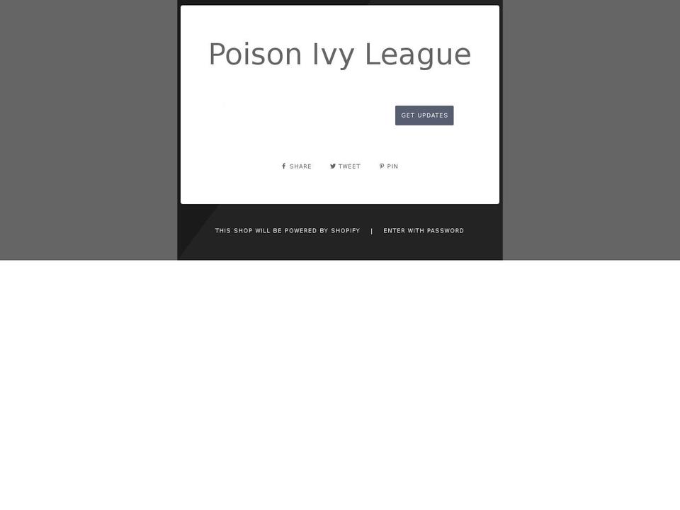 poisonivyleague.com — Shopify storefront screenshot