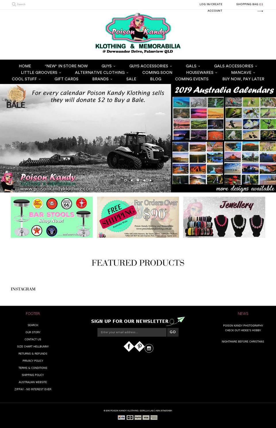 poisonkandyklothing.com — Shopify storefront screenshot