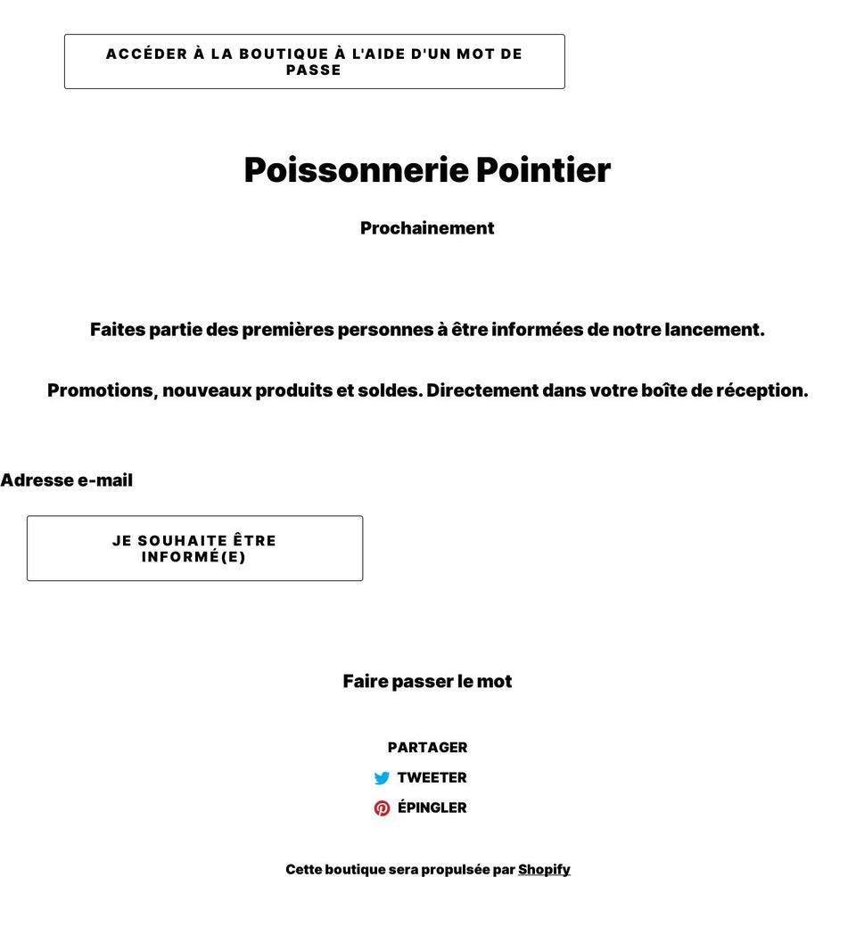 poissonnerie-pointier.com shopify website screenshot