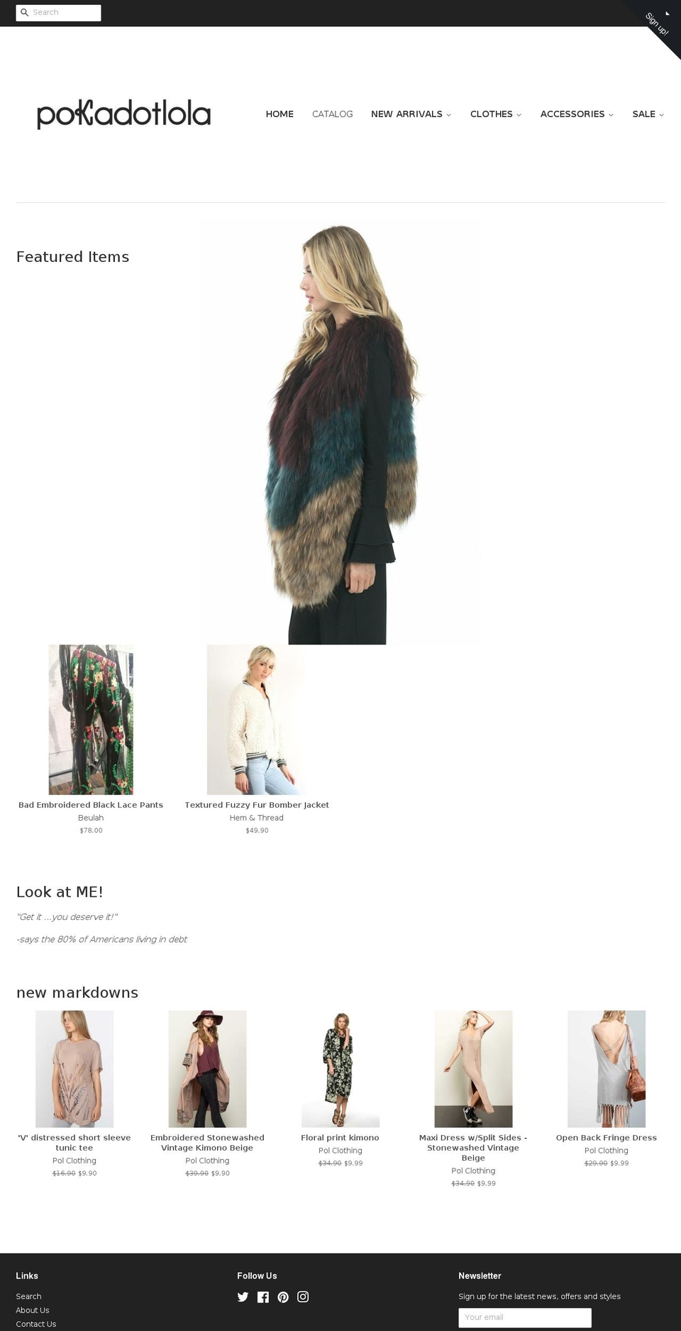 pokadotlola.com shopify website screenshot