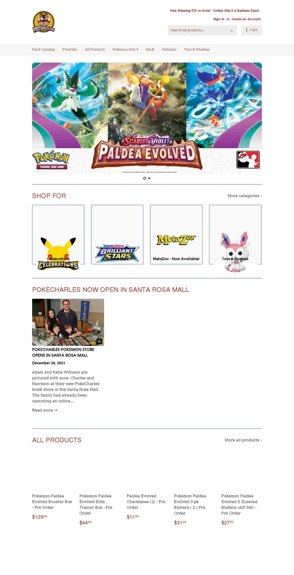 pokecharles.com shopify website screenshot