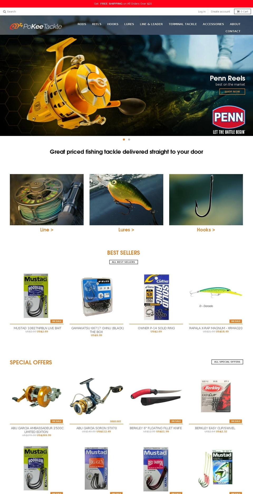 pokeetackle.com shopify website screenshot