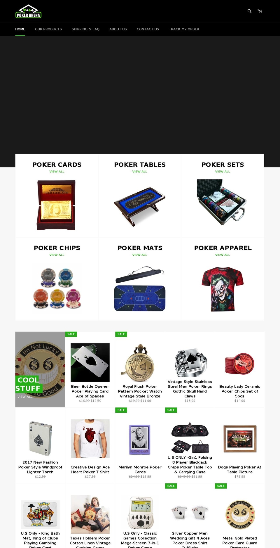 poker-arena.com — Shopify storefront screenshot
